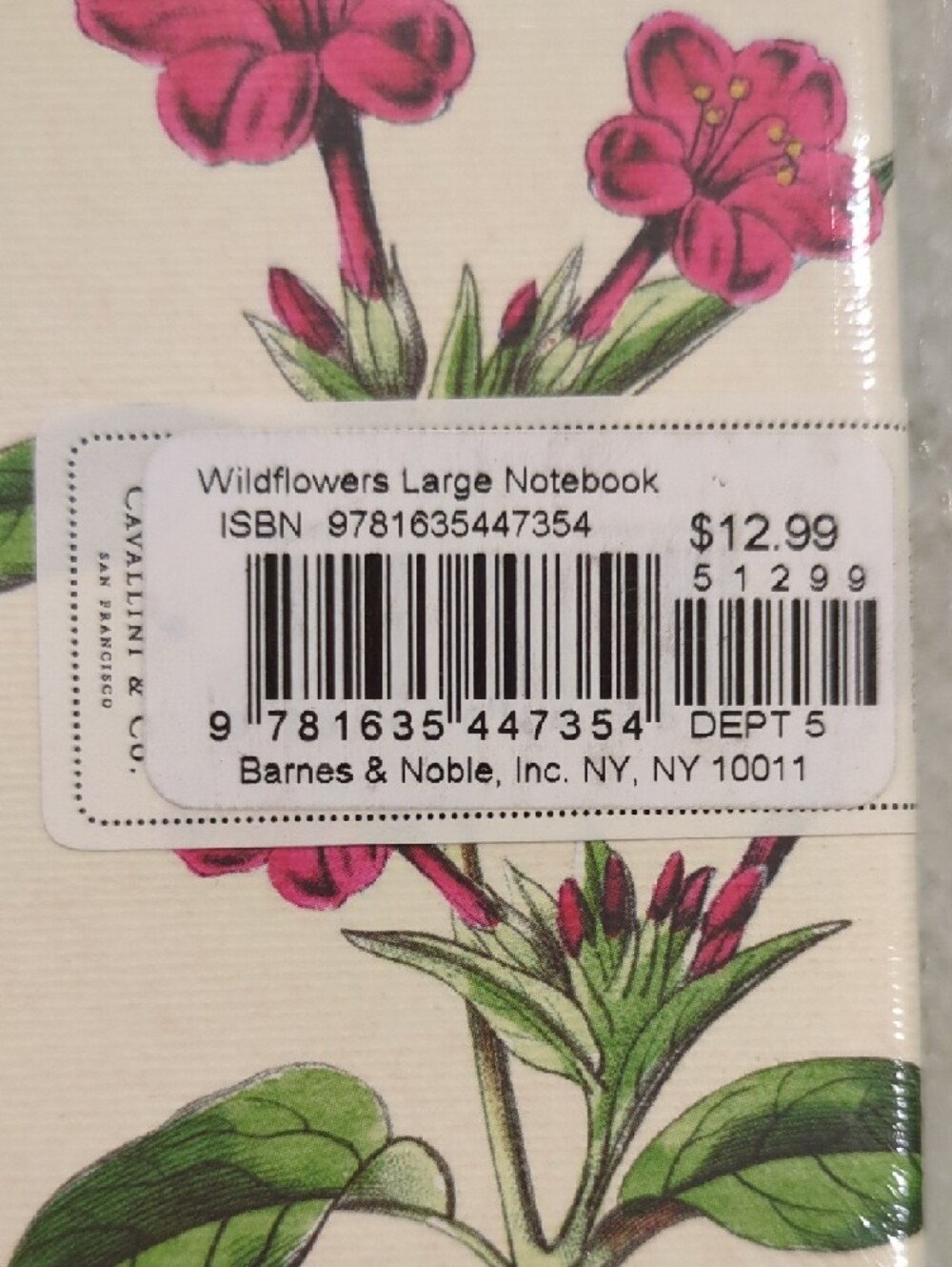 Barnes & Noble Floral Notebook – Pink and Green Botanical Cover - Picture 3 of 5
